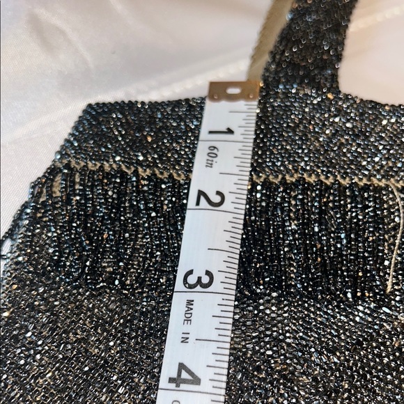 Antique Art Deco Black Hexagonal Clutch with Sparkly Finish - Picture 10 of 12